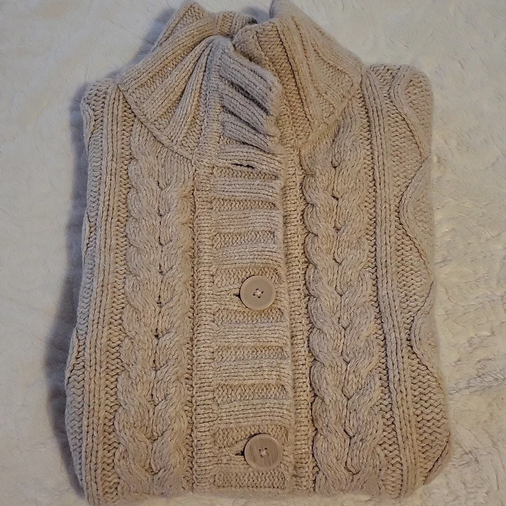 Ruff Hewn Beige Fireside Cuddle Up Cable Knit Cardigan - Picture 7 of 11
